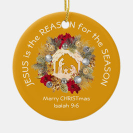 イエスキリストがイエロークリスチャンのクリスマスの理由 セラミックオーナメント