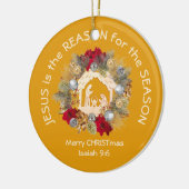 イエスキリストがイエロークリスチャンのクリスマスの理由 セラミックオーナメント (左)