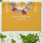 イエスキリストがイエロークリスマスカスタムの理由 キッチンタオル (折り畳み)