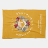 イエスキリストがイエロークリスマスカスタムの理由 キッチンタオル (横)