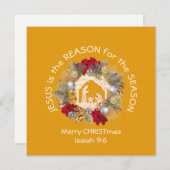 イエスキリストがクリスマスの祝いの言葉 シーズンカード (正面/裏面)