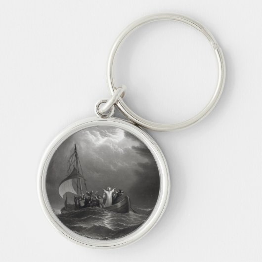 イエスキリストが誘惑を鎮める キーホルダー (正面)