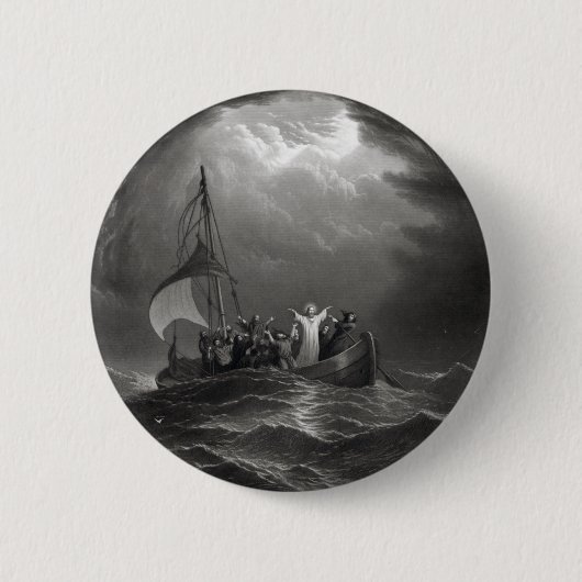 イエスキリストが誘惑を鎮める 缶バッジ (正面)