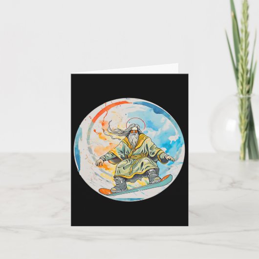 イエスキリストとの神のスノーボード祈りの言葉チュ卿 カード (正面)