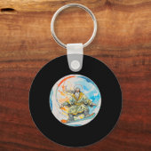 イエスキリストとの神のスノーボード祈りの言葉チュ卿 キーホルダー (正面)