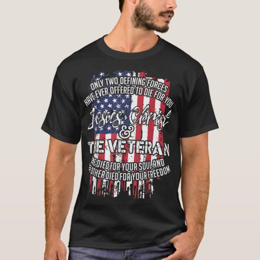 イエスキリストと退役軍人Tシャツ  Tシャツ (正面)