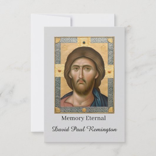 イエスキリストのアイコン正統な写真追悼碑 サンキューカード (正面)