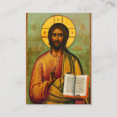 イエスキリストのアイコン正統キリスト教葬儀カード プレイスカード (正面)