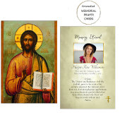 イエスキリストのアイコン正統キリスト教葬儀カード プレイスカード
