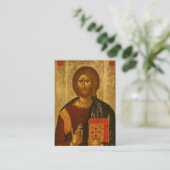 イエスキリストのアイコン記念祈りの言葉カード プレイスカード (スタンド正面)
