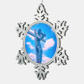 イエスキリストのクリスマス装飾 スノーフレークピューターオーナメント (右)