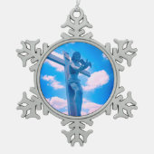 イエスキリストのクリスマス装飾 スノーフレークピューターオーナメント (正面)