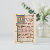 イエスキリストのバプテスマ中世チャント写本 ポストカード (スタンド正面)