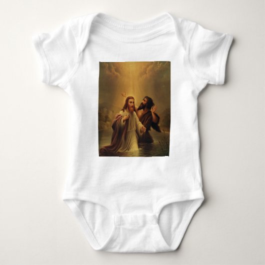 イエスキリストのバプテスマ ベビーボディスーツ (正面)