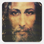 イエスキリストの写真 スクエアシール (正面)