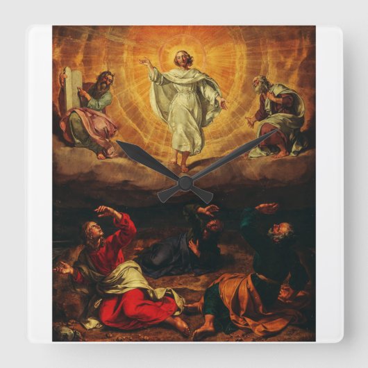 イエスキリストの変容 スクエア壁時計 (正面)