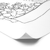 イエスキリストの巻物と花のアートカラーリングページ ポスター (角)