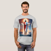 イエスキリストの恵みとグレー与えTシャツ Tシャツ (正面フル)