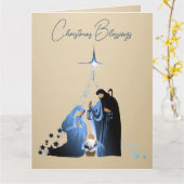 イエスキリストの誕生クリスマスグリーティング カード (黄色い花)