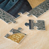 イエスキリストの金ゴールドと灰色の枠 ジグソーパズル (側面)