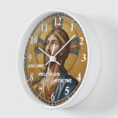 イエスキリストはタイムブルーの金ゴールドを見る 壁時計 (傾斜)