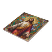 イエスキリストカラフルステンドグラス タイル (側面)