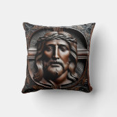 イエスキリストレリーフ、 浮き彫りアートとトーンズ クッション (裏面)