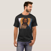 イエスキリストヴィンテージハンド色彩の鮮やかオソリストアイコン Tシャツ (正面フル)