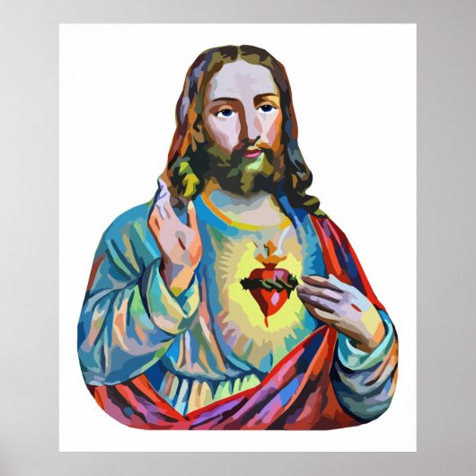 イエスキリスト抽象芸術オリジナル宗教美術 ポスター (正面)