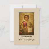 イエスキリスト正教会のキリスト教会のアイコン葬儀 サンキューカード (正面)