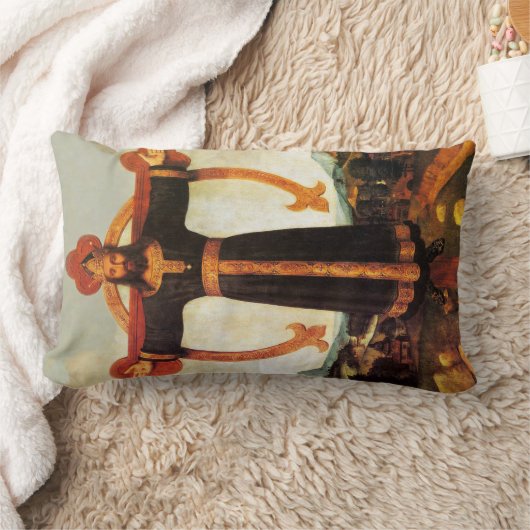 イエスキリスト王ザ・ロード祈りの言葉枕 ランバークッション (ブランケット)