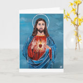 イエスキリスト絵を描ズバイアルフレッドキツネ カード (黄色い花)