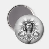 イエスキリスト聖なるハートデザイン マグネット (正面/裏面)