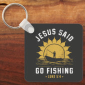 イエスキリスト行く魚釣りクリスチャン漁師 キーホルダー (正面)