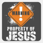 イエスキリスト財産キリスト教おもしろい信仰 スクエアシール (正面)