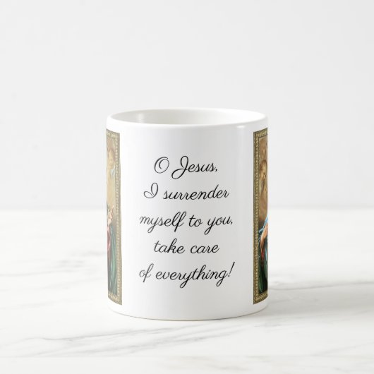 イエスキリスト降伏の聖ハート祈りの言葉 コーヒーマグカップ (中央)