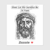 イエスキリスト顔犠牲聖書引用文信仰アート シール (シート)