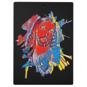 イエスキリスト顔聖なるハート抽象芸術アート クリップボード (裏面)