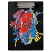 イエスキリスト顔聖なるハート抽象芸術アート クリップボード (正面)