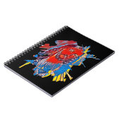 イエスキリスト顔聖なるハート抽象芸術アート ノートブック (左側)