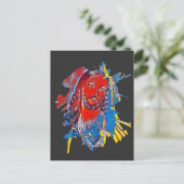 イエスキリスト顔聖なるハート抽象芸術アート ポストカード (スタンド正面)