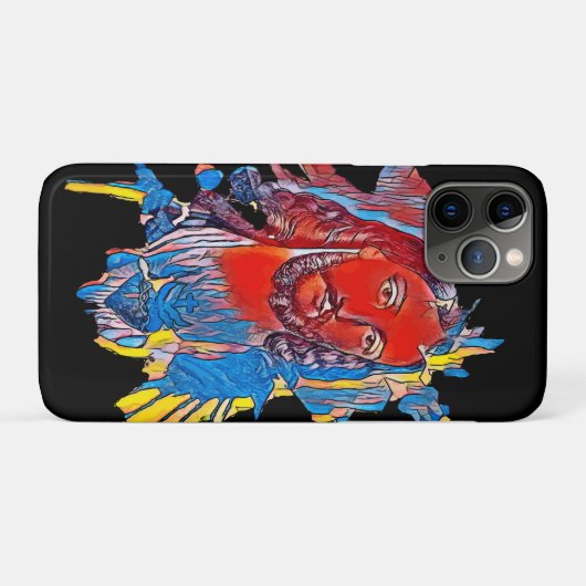 イエスキリスト顔聖なるハート抽象芸術アート Case-Mate iPhoneケース (裏面(横))