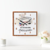 イエスキリスト&アメリカン兵士のスクエアクロック#2 スクエア壁時計 (ホーム)