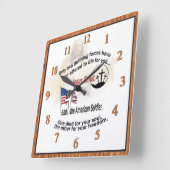 イエスキリスト&アメリカン兵士のスクエアクロック#2 スクエア壁時計 (傾斜)