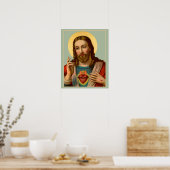 イエスキリスト・カトリックのリトグラフの神聖なハート ポスター (キッチン)