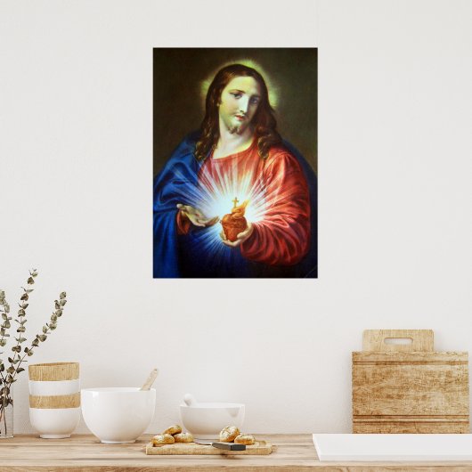 イエスキリスト・カトリックの宗教的な聖なるハート ポスター (キッチン)