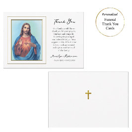 イエスキリスト・カトリック葬儀の聖なるハート サンキューカード
