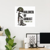 イエスキリスト・クリスチャン軍信仰の兵士 ポスター (ホームオフィス)