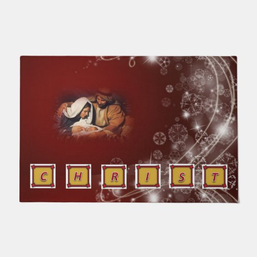 イエスキリスト、クリスマスドアマット ドアマット (正面)