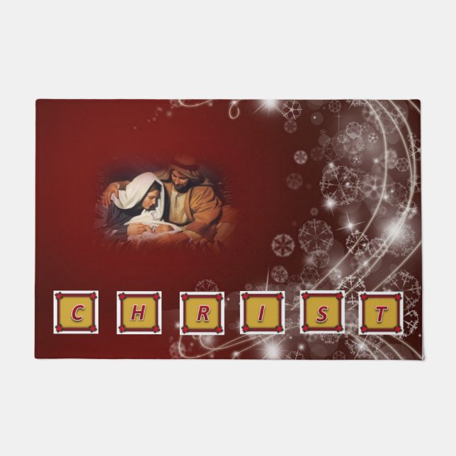 イエスキリスト、クリスマスドアマット ドアマット (正面)